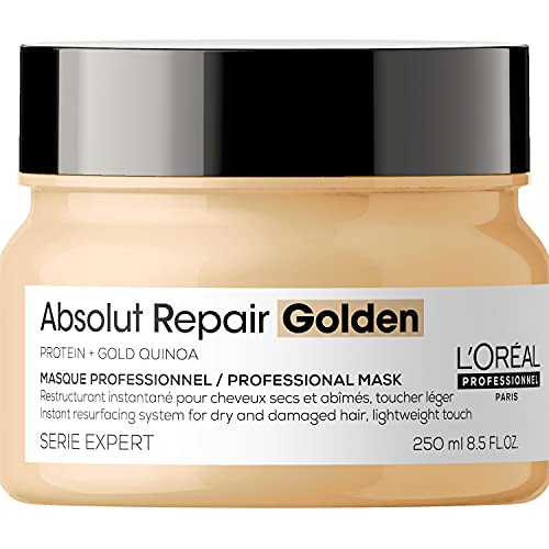 L’Oréal Professionnel | Mascarilla Dorada Tratamiento reconstructor para cabellos secos y dañados, Absolut Repair, SERIE EXPERT, 250ml