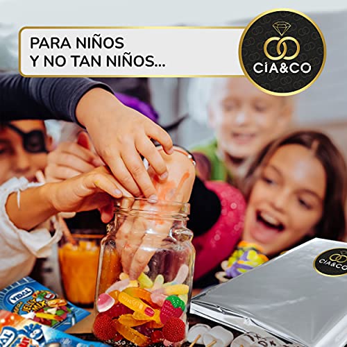 Lote envuelto para Regalo con +45 Dulces Variados y 500 grs de Chuches Sin Gluten. Con Tarjeta Dedicada Personalizada y Regalices, Caramelos, Kit Kat, Mars, Huesitos, Twix, y Golosinas para Regalo