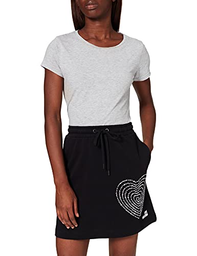 Love Moschino Mini Skirt with Side Pockets and Elasticized Waist Falda, Negro, 50 para Mujer