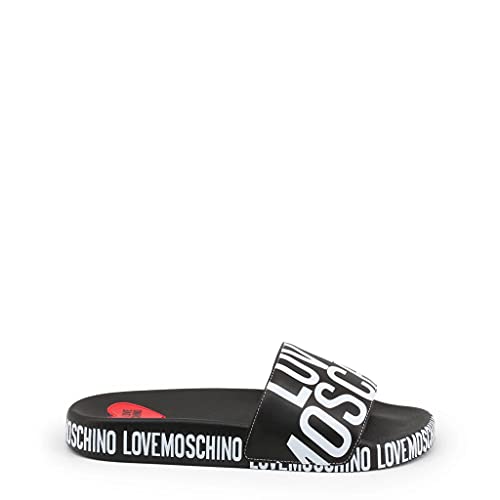 Love Moschino Ss21, Sandalias deslizantes Mujer, Negro, 39 EU