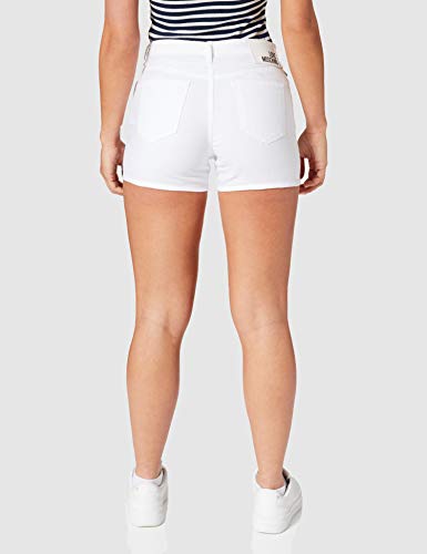 Love Moschino Strecth Cotton-Linen Gabardine Short Pantalones Cortos Casuales, Optical White, 38 para Mujer