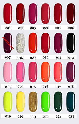 LOVECRAZY - Kit de Esmaltes de Uñas en Gel Semipermanente, 4 Colores de Esmaltes y Top Coat Base Coat