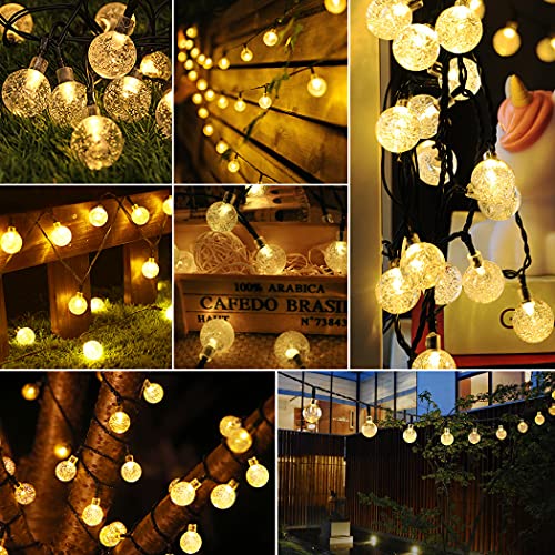 Luces LED Solares para Exteriores, 100 LED 12M Guirnaldas Luces Jardin Farolillos Exterior 8 Modos Cadena de Luces Decoracion para Terraza Fiestas Bodas Patio Jardines – Blanco Calido