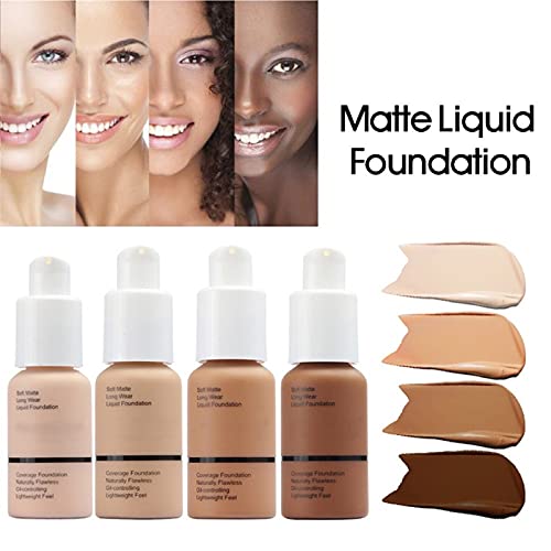 Lucoss Base de Maquillaje Mate Líquida Corrector de Control de Aceite Fundación Tapa Imperfecciones Larga Duración