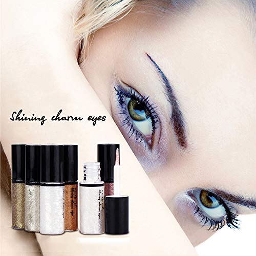 Lucoss Delineador de Ojos de Colores - Liquid Eyeliner Purpurina Juego de Lapiz de Ojos Waterproof Brillo