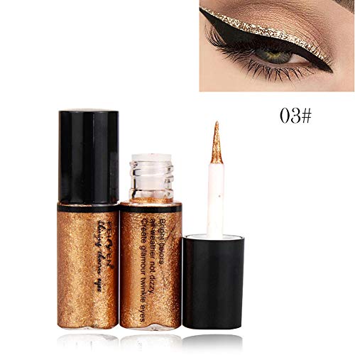 Lucoss Delineador de Ojos de Colores - Liquid Eyeliner Purpurina Juego de Lapiz de Ojos Waterproof Brillo