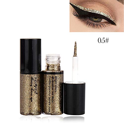 Lucoss Delineador de Ojos de Colores - Liquid Eyeliner Purpurina Juego de Lapiz de Ojos Waterproof Brillo