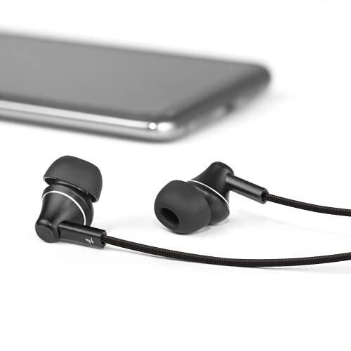 LUDOS AURIS Auriculares In Ear con Cable y Microfono, 5 Años de Garantía, Aislamiento de Ruido, Control de Volumen, para iPhone, iPad, Samsung, Mi, Xiaomi, Huawei, Gaming, Deportivos, Ordenador