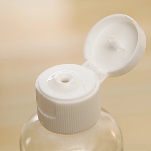 Lurrose 6 Unids 50 ml Botella de muestra de plástico vacía recipiente contenedor pote con tapa plegable para emulsión de gel de ducha de agua emoliente