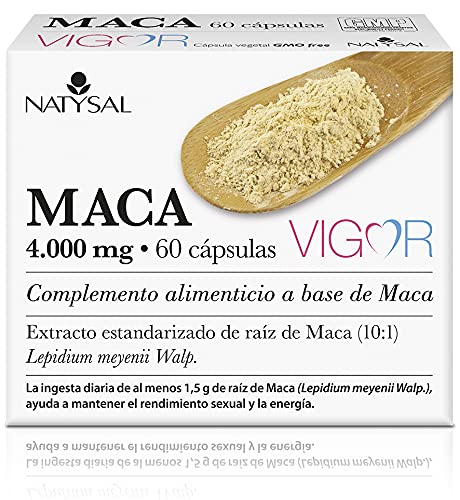 Maca 4.000 mg. Natysal 60 Cápsulas, Energía y resistencia física y mental