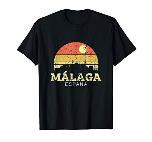 Málaga Vintage Camisa De Horizonte Ciudad De Málaga Camiseta