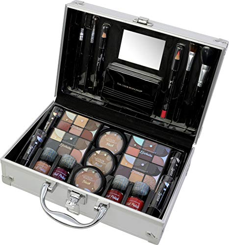 Maletín de Maquillaje Bon Voyage Makeup Set - The Color Workshop - Un Kit de Maquillaje Profesional Completo en un Maletín Plateado y Elegante con Espejo Incluido para Llevar Siempre Contigo - Silver