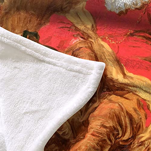 Manta Estampada Franela 3D, Suave Y Mullida Manta CáLida para Adultos Y NiñOs, para Cama, Sofá, Sala De Estar, Pintura Famosa Fragonard Vestido con Ropa Española 150×200 cm