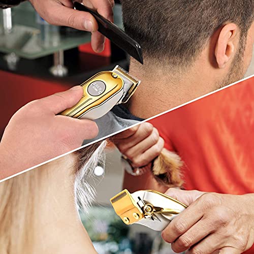 Maquina Cortar Pelo Profesional, CIICII Cortapelos Hombre & Recortadora de Barba (12Pcs/ Inalámbrico/Recargable/USB/LCD Pantalla) Recortador Pelo Barba Kit para Familia, Peluqueros