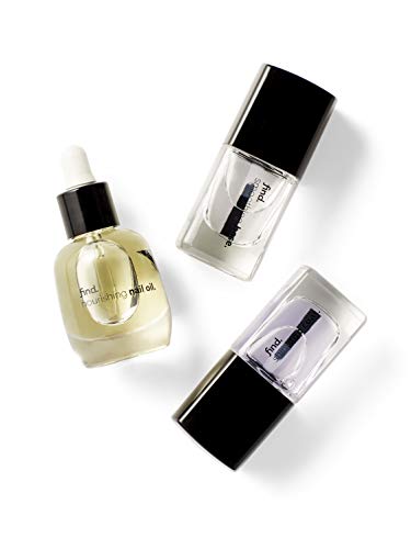 Marca Amazon - find. Elegant Spa-logy- Cura uñas, n.3 unidades (Base Coat, Top Coat, Aceite nutritivo para uñas)