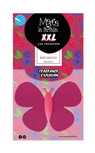 Marta La Mariposa ambientador para Coche y ambientes Formato XXL para Perfume más Intenso Fragancia Red Fruits Violeta Oscuro