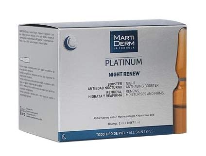 Martiderm Night Renew Platinum | 30amp | Night Anti Envejecimiento Booster | Regenera e hidrata la piel