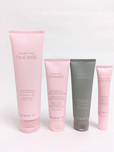 Mary Kay Timewise Set De Limpiador Facial 4 En 1, Crema Facial De Dia Fps 30, Crema Facial Nocturna Y Crema Para El Contorno De Los Ojos, 127+ 48 + 48 +34 G