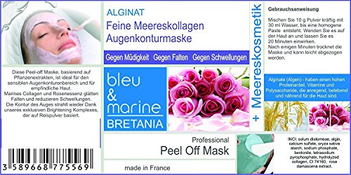 Mascarilla Peel-Off Labios & Contorno de Ojos con Colágeno Marino. Anti Fatiga, Antiarrugas y Antiedad. Efecto Refrescante, Hidratante & Calmante. Desinflama las bolsas de los ojos y ojeras - 200 g