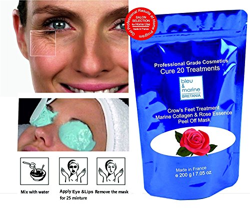 Mascarilla Peel-Off Labios & Contorno de Ojos con Colágeno Marino. Anti Fatiga, Antiarrugas y Antiedad. Efecto Refrescante, Hidratante & Calmante. Desinflama las bolsas de los ojos y ojeras - 200 g