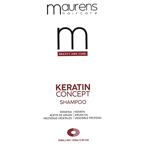 Maurens Champú Reparador Keratin Concept, con Keratina, Aceite de Argán y Proteínas Vegetales, 1000 ml
