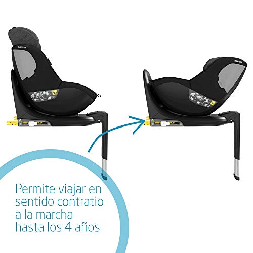 Maxi-Cosi Mica, Silla de Coche Giratoria 360° Isofix, Silla Auto Reclinable y Contramarcha, Con Reductor Bebé Recién Nacido, 0 Meses- 4 Años, Color Authentic Black