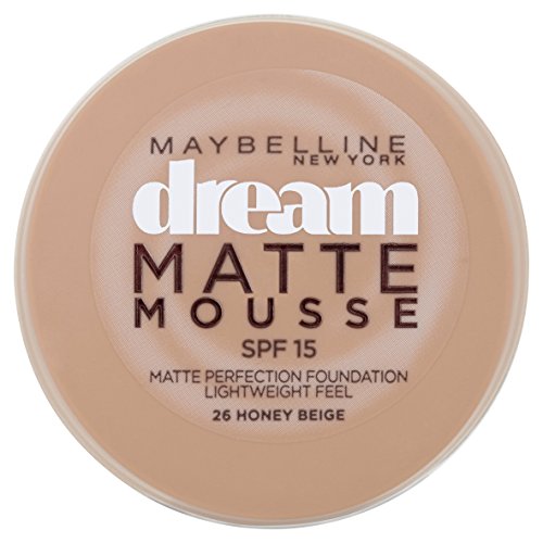 Maybelline Dream Matte Mousse 26 Honey Beige - base de maquillaje (Crema, Cazuela, Honey Beige, Piel mixta, Piel normal, Piel sensible, Piel grasosa, Mate)