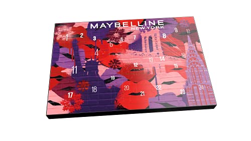 MAYBELLINE New York - Calendario De Adviento 202 De Maquillaje Con 24 Productos Sorpresa De La Marca - Incluye Maquillaje Para Ojos, Labios, Rostro Y Uñas, Multicolor,