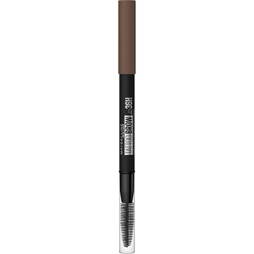 Maybelline New York, Lápiz de cejas Tattoo Brow 36H, Cejas rellenas y naturales, Larga duración, Resistente al agua, Tono 05 Medium Brown, 21 g