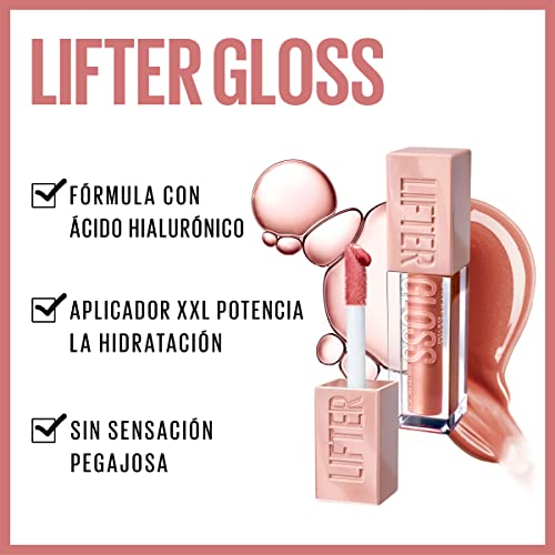 Maybelline New York Lifter Gloss hidratación duradera y labios rellenos 002 Ice - 480 g