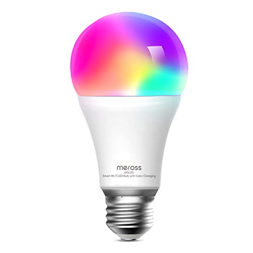 Meross Bombilla LED Multicolor, Inteligente, WiFi, Regulable, Mando a distancia, 9W E27, RGBWW, 2700-6500 K, Compatible con Alexa, Google Home e IFTTT. MSL120B