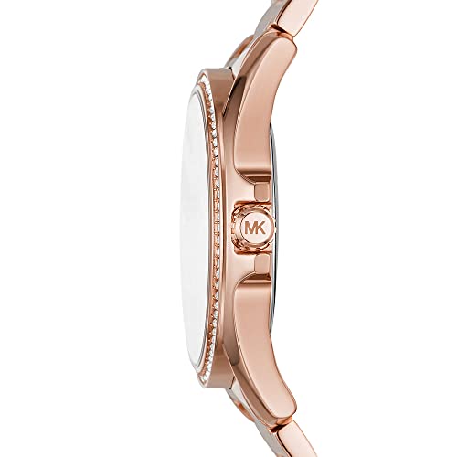 Michael Kors Reloj para Mujer KACIE, Tamaño de Caja de 39 mm, Movimiento de Tres Manecillas, Correa de Acero Inoxidable, Oro Rosa