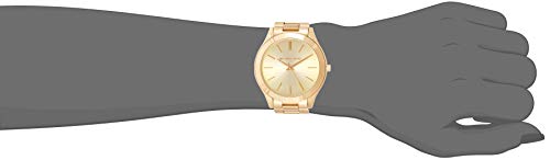 Michael Kors Reloj para Mujer SLIM RUNRAY, Tamaño de Caja de 42 mm, Movimiento de Tres Manecillas, Correa de Acero Inoxidable, Dorado