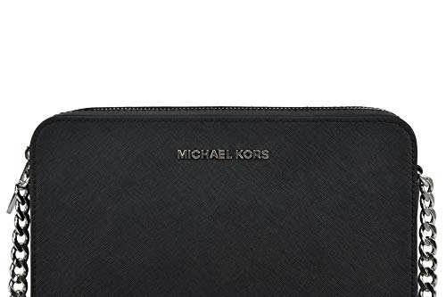 Michael Kors Women's Jet Set Item Crossbody Bag (black/silver)