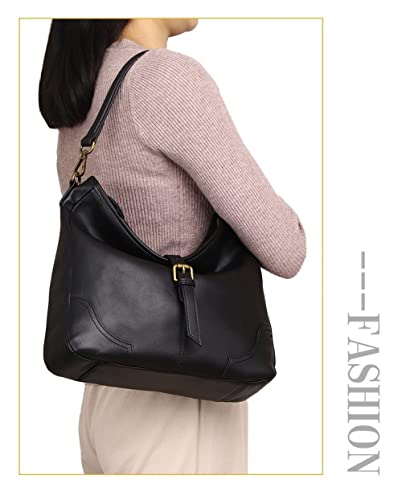 MIMITU Bolso de mujer de cuero genuino de lujo Moda Casual Lady Underrarm Bolso de hombro Cuero de vaca Bolso de dama Vintage Crossbody Bag, Negro, China