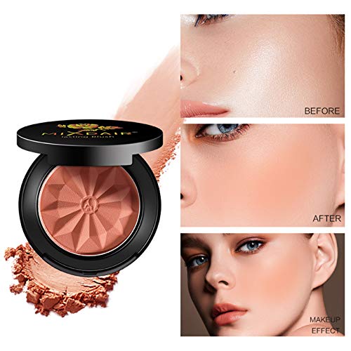 Mimore Colorete, de larga duración y resistente al sudor Colorete no graso y Colorete mate con brillo Super Brighten Skin Color Shimmery o Matte Colorete, con espejo. (03)