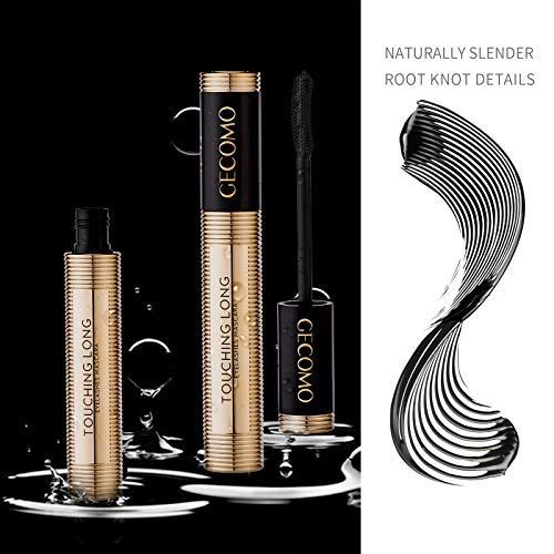 Mimore Máscara Máscara de pestañas de fibra natural resistente al agua y a prueba de manchas de larga duración, rímel alargador y grueso de fibra Volume Enhancer Eye Lash Makeup Negro