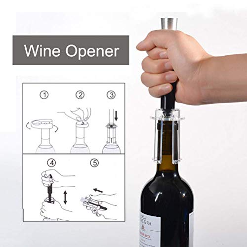 MIUE Abrebotellas Incluye Abridor De Botellas De Vino, Cortador De Papel De Aluminio, Vertedor, Tapón, Termómetro De Vino Electrónico Inteligente Y Anillo De Goteo (Caja De Regalo)