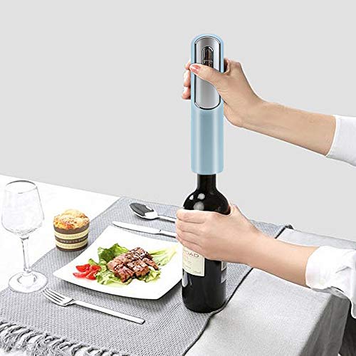 MIUE Abridor De Botellas Abrelatas Eléctrico Profesional Recargable del Vino del Acero Inoxidable (Azul)