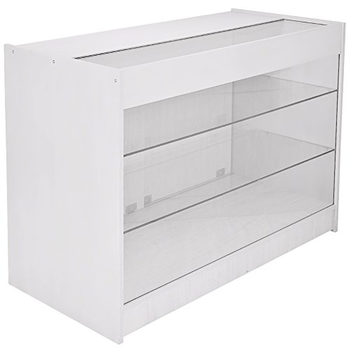 MonsterShop – Pegasus Set 3 Mostradores Mesas de Recepción mueble Oficina Mostradores Peluqueria Comercial Expositor| Blanco Brillante 120cm (anchura) x 60cm (profundidad) x 90cm (altura)