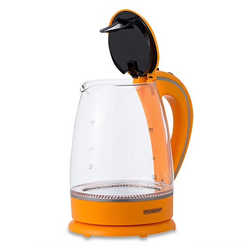 Monzana Hervidor de agua Naranja de moderna tecnología diseño e iluminación LED 1,7L max 2200W