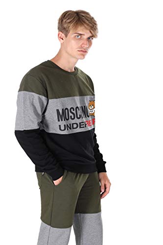 Moschino - Sudadera Tricolor con Oso Verde S