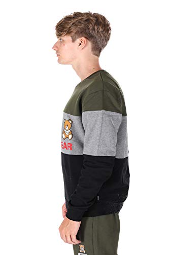 Moschino - Sudadera Tricolor con Oso Verde S