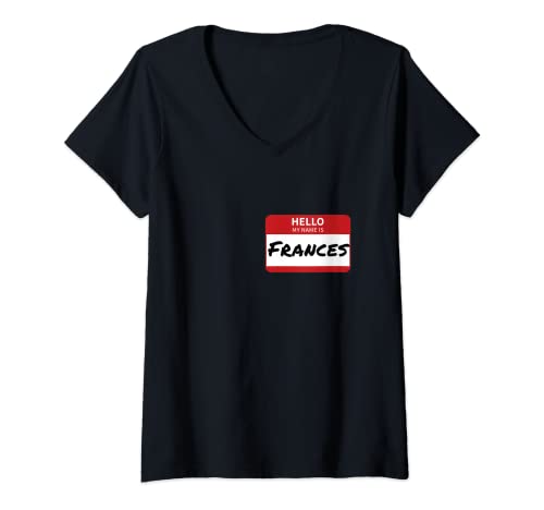 Mujer Frances Nombre Tag, Hola Mi Nombre Es Frances Camiseta Cuello V