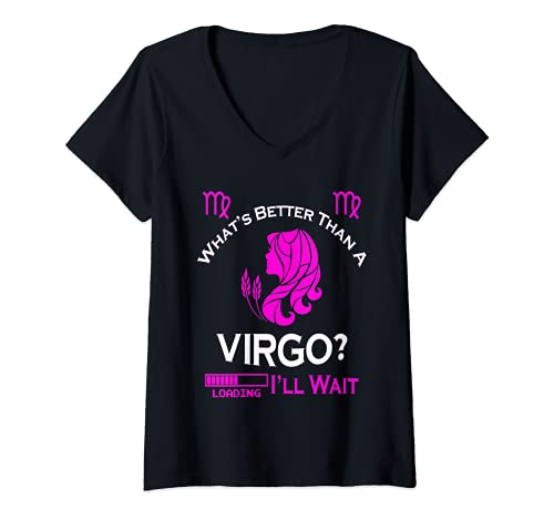 Mujer Linda Virgo Chica Virgo Mujer Equipo Virgo Chica Zodiaco Cumpleaños Camiseta Cuello V