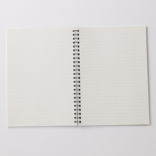 Muji Cuaderno de doble anillo de papel reciclado, tamaño A5, 48 páginas, color beige