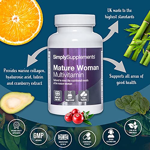 Multivitaminas para Mujeres - Para mayores de 65 años - ¡Bote para 4 meses! - 120 Comprimidos - SimplySupplements