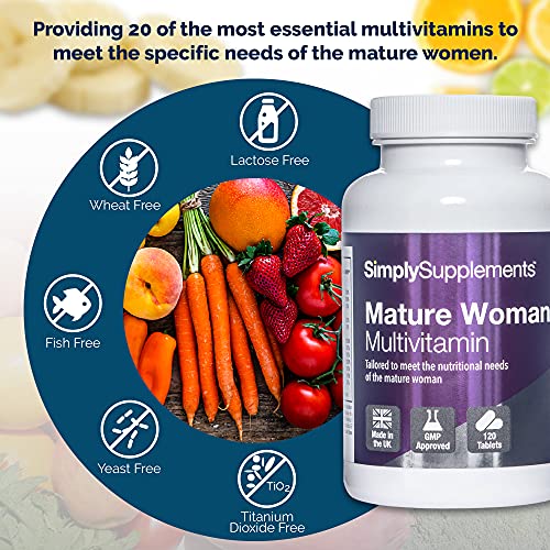 Multivitaminas para Mujeres - Para mayores de 65 años - ¡Bote para 4 meses! - 120 Comprimidos - SimplySupplements