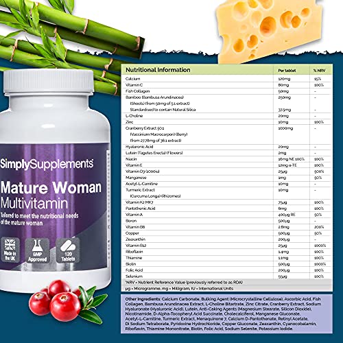 Multivitaminas para Mujeres - Para mayores de 65 años - ¡Bote para 4 meses! - 120 Comprimidos - SimplySupplements