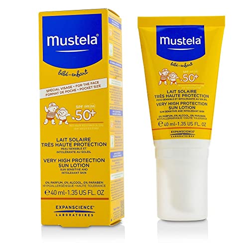 Mustela Latte Solare Viso Protezione Molto Alta SPF 50+ UVA UVB Bimbi, 40ml